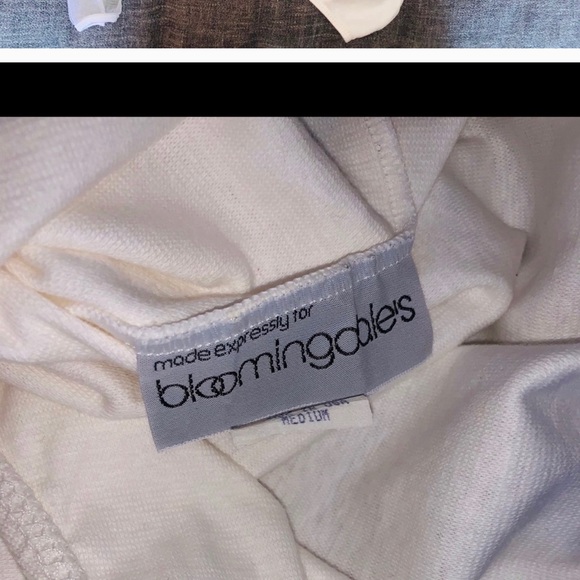 BLOOMINGDALES WHITE SHEER AND COTTON SNAP BODYSUIT - Picture 3 of 3